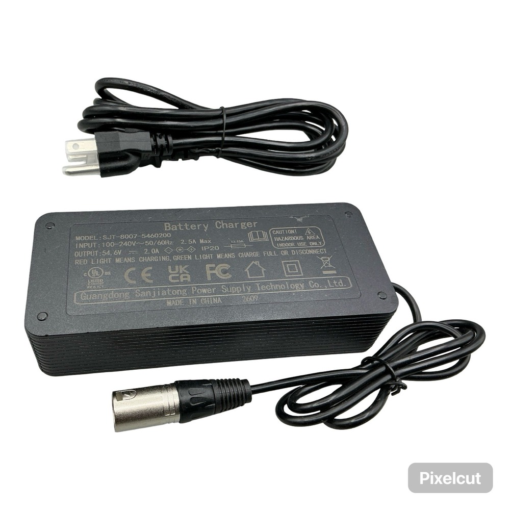 Sanjiatong 54.6V 2.0A Battery Charger SJT-8007-5460200 XLR Connector Black